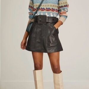 Sea New York Ayden lamb leather mini skirt size 4